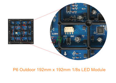 高い定義 6mm 屋外の LED 表示モジュール/フル カラーの防水 LED モジュール 1/8 スキャン サプライヤー