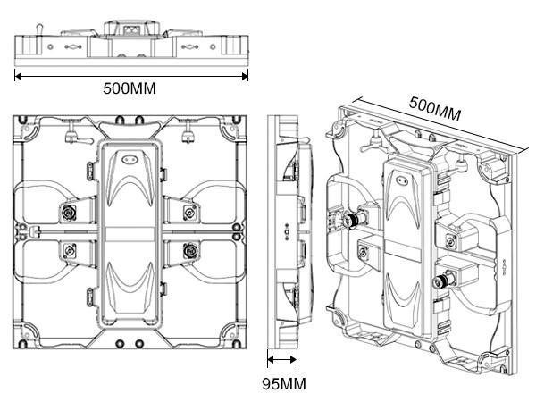 小さい新製品屋内および屋外 P3.91 P4.81 P5 P5.95 P6.25 屋内 500*1000mm